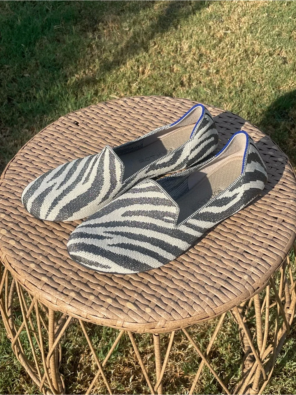 ROTHY'S Women’s Zebra-Print Slip-On Loafers - Shimmer Zebra
